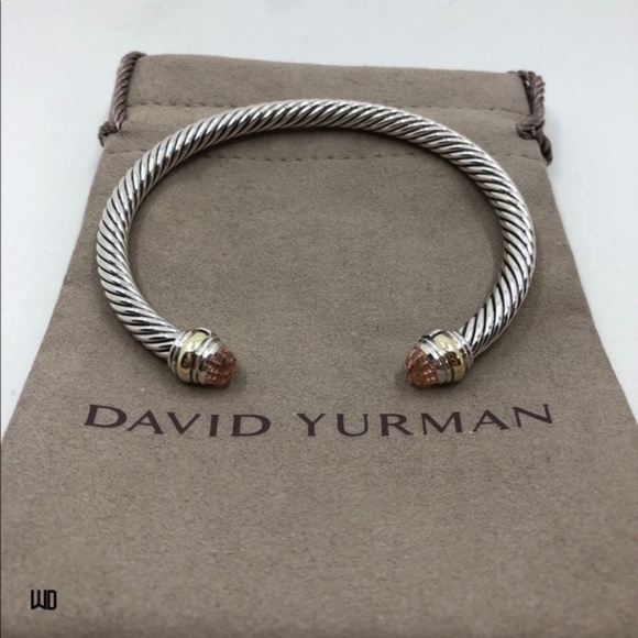 David Yurman Classic Cable Morganite Cable Cuff - Picture 1 of 5